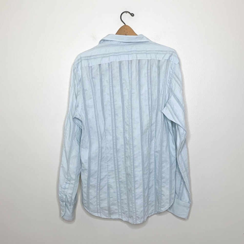 Ted Baker Light Blue Textured Pastel Blue Spinx Slim Fit Button Down Shirt 44 - Picture 11 of 12